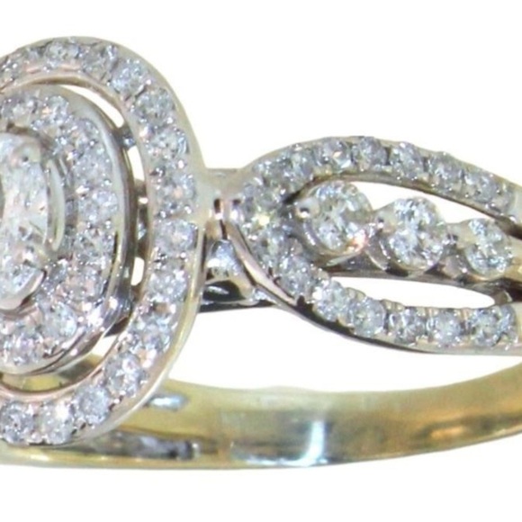 14K Yellow Gold 1.00 ct Oval Natural Diamond Engagement Ring Size 6.5 - Picture 3 of 6